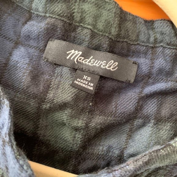 MADEWELL Market Popover Shirt in Dark Plaid Sz XS - Picture 6 of 8